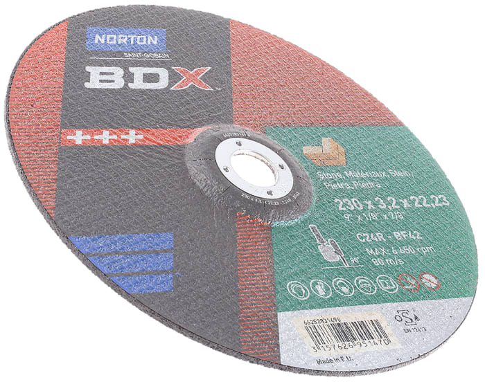 Norton Cutting Disc Silicon Carbide x 3.2mm Thick, BDX, 5 in pack