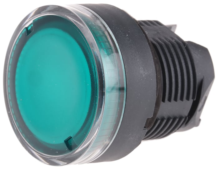 Schneider Electric Harmony XB5 Series Green Illuminated Spring Return Push Button Head, 22mm Cutout, IP66, IP67, IP69K