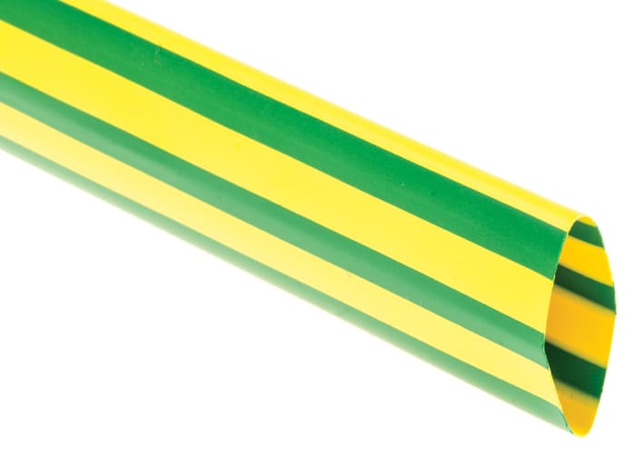TE Connectivity Heat Shrink Tubing, Green/Yellow 19mm Sleeve Dia. x 1.5m Length 2:1 Ratio, DCPT Series