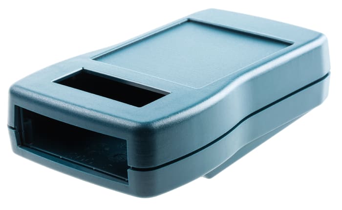 Rose Taguan Series Blue ABS Handheld Enclosure, Integral Battery Compartment, Display Window, IP40, 125 x 80 x 28.5mm