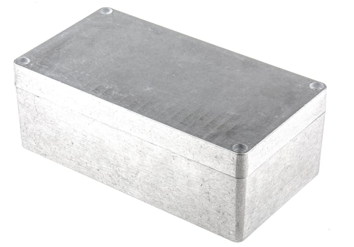 Hammond 1590 Series Natural Die Cast Aluminium Enclosure, IP66, IK08, Natural Lid, 221 x 120.5 x 80mm