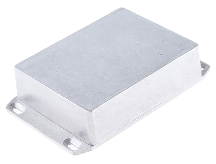 Hammond 1590 Series Natural Die Cast Aluminium Enclosure, IP54, Flanged, Natural Lid, 118.5 x 93.5 x 30mm