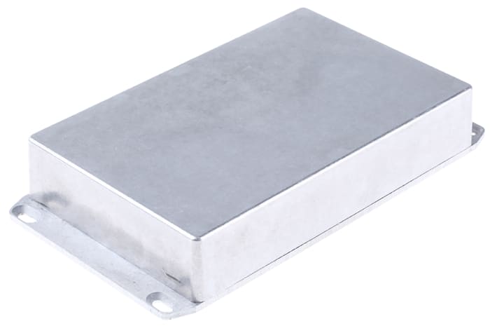 Hammond 1590 Series Natural Die Cast Aluminium Enclosure, IP54, Flanged, Natural Lid, 118 x 120 x 37mm