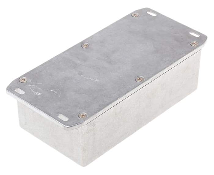 Hammond 1590 Series Natural Die Cast Aluminium Enclosure, IP54, Flanged, Natural Lid, 187.5 x 119.5 x 52mm