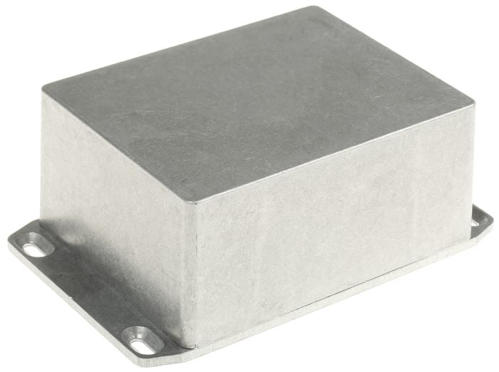 Hammond 1590 Series Natural Die Cast Aluminium Enclosure, IP54, Flanged, Natural Lid, 120 x 94 x 52.5mm