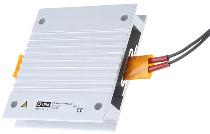 DBK Enclosures Enclosure Heater, 100 → 240V ac, 40W Output, 75mm x 80mm x 15mm