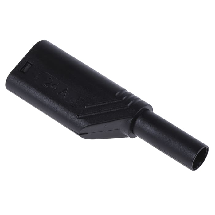 Banánek, 16A, 4 mm, 1000V, Černá, Samec, materiál kontaktu: Mosaz Banánek