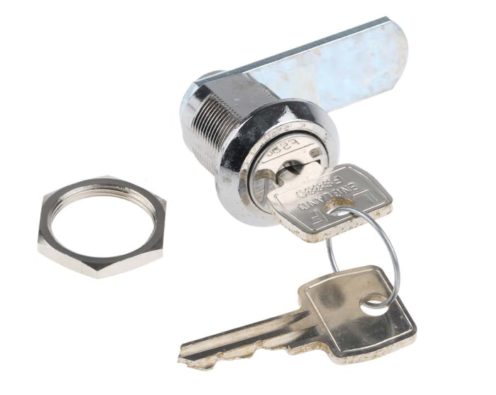 Euro-Locks a Lowe & Fletcher group Company Camlock, 20mm Panel-to-Tongue, 19.1 x 16.6mm Cutout, Key Unlock