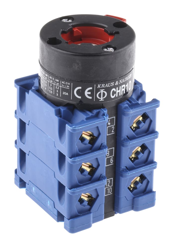 Kraus & Naimer, 3P 3 Position 60° Double Throw Cam Switch, 20A