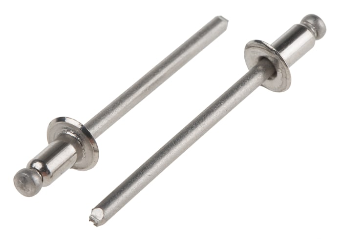 Remache ciego POP de acero inox, Ø 3.2mm x 6.4mm, para espesor de 1.6mm → 3.2mm, color Plata