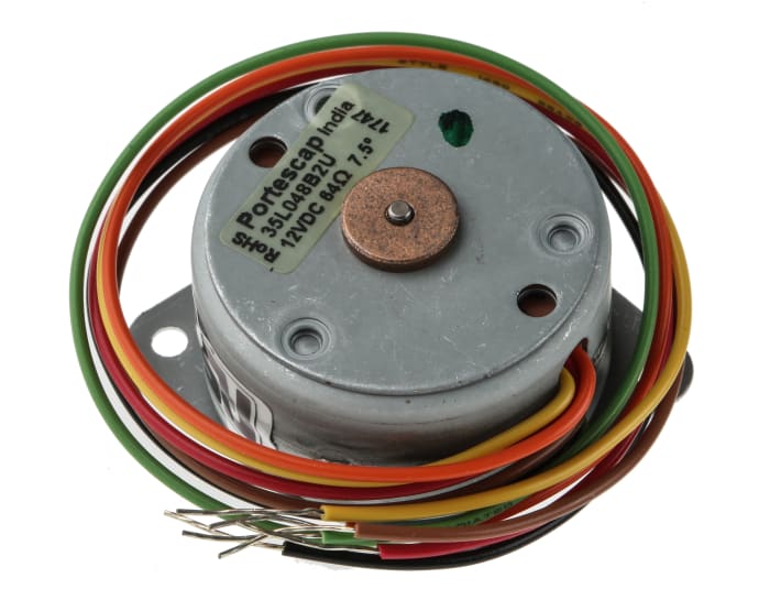McLennan Kalıcı Mıknatıslı Step Motoru, Unipolar, 180 mA, 25mNm, 7,5°, 12 V dc
