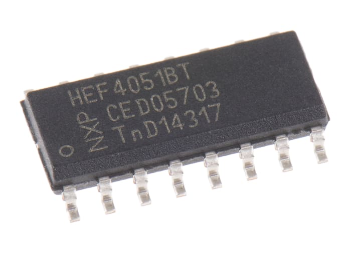 Nexperia HEF4051BT,652 Multiplexer/Demultiplexer Single 8:1 5 V, 9 V, 12 V, 16-Pin SOIC