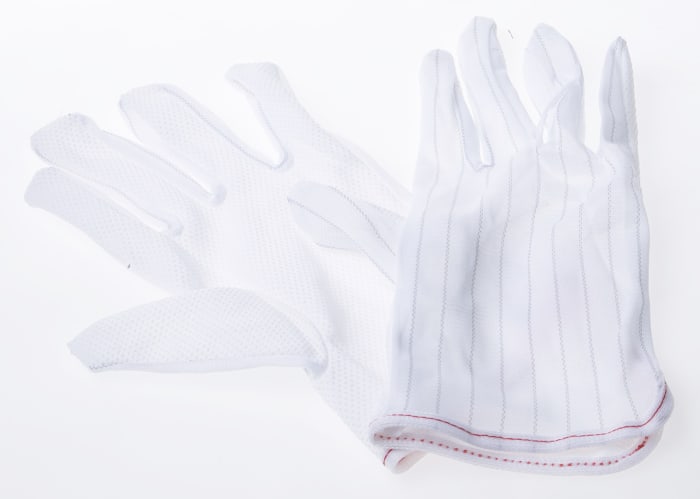 Gants antistatiques RS PRO, Taille 10, XL, Antistatique, 1 Paire, Blanc
