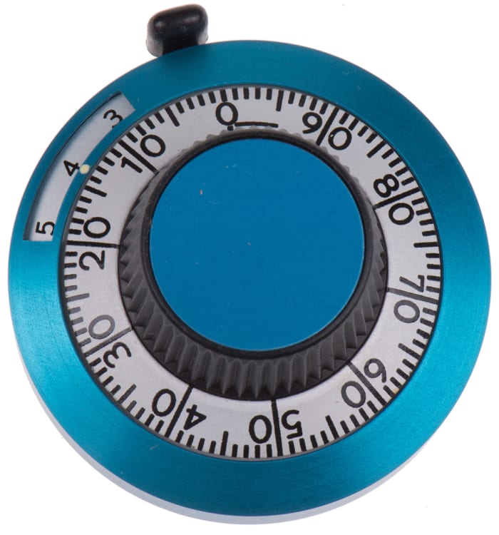 Drehknopf 46mm 20 Umdr. 6,35mm blau