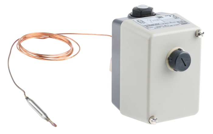 Jumo Capillary Thermostat, +300°C Max, NC, Manual Reset, Surface Mount