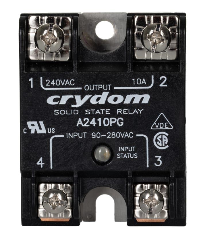 Sensata / Crydom 1 Series Solid State Relay, 10 A Load, Panel Mount, 280 Vrms Load, 280V Control