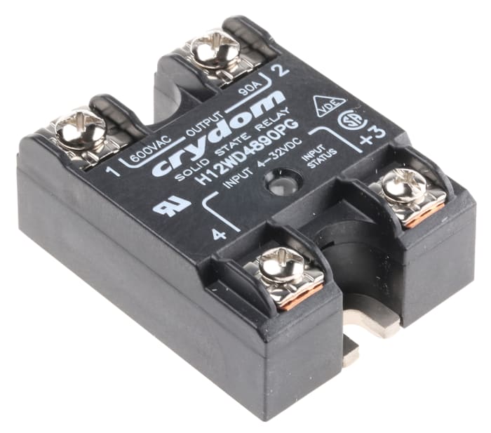 Sensata Crydom Solid State Relay, 90 A Load, Panel Mount, 660 V ac Load, 32 V Control