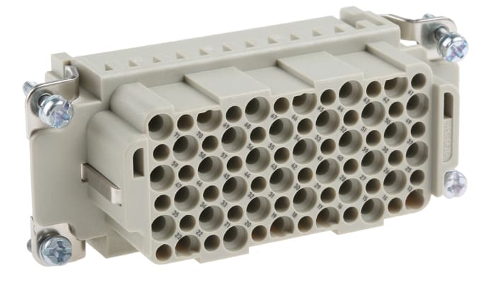 HARTING Heavy Duty Power Connector Insert, 10A, Female, Han DD Series, 72 Contacts