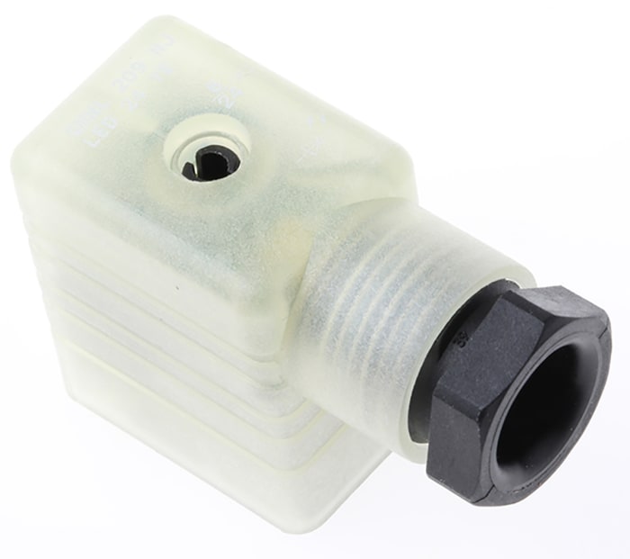 Hirschmann GMNL Serisi DIN 43650 B Selenoid Valf Konnektörü, Dişi, 2P+E Kutuplu, Merkezi Vida, IP65, 24 V ac/dc, 8A