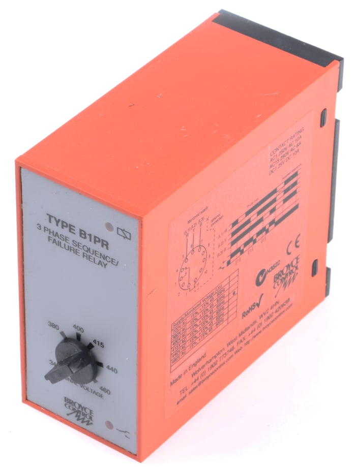 Broyce Control Phase, Voltage Monitoring Relay, SPDT, Maximum of 400V ac