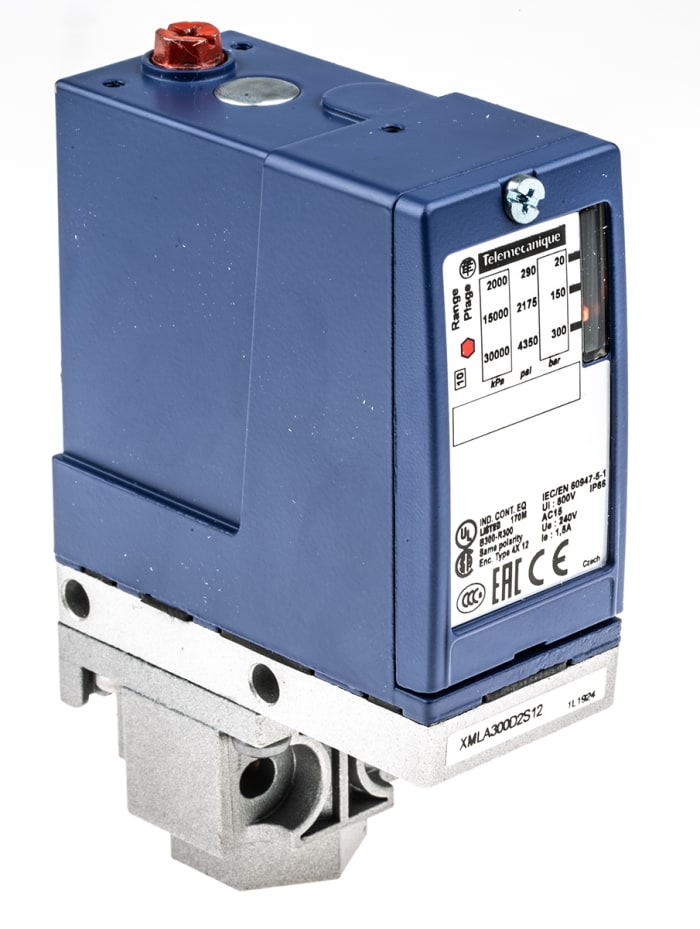 Telemecanique Sensors Pressure Sensor, 20bar Min, 300bar Max, Relay Output, Differential Reading