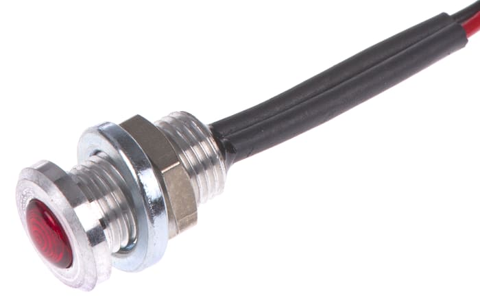 Oxley Red Panel Mount Indicator, 1.9V dc, 6.4mm Mounting Hole Size, Lead Wires Termination, IP66