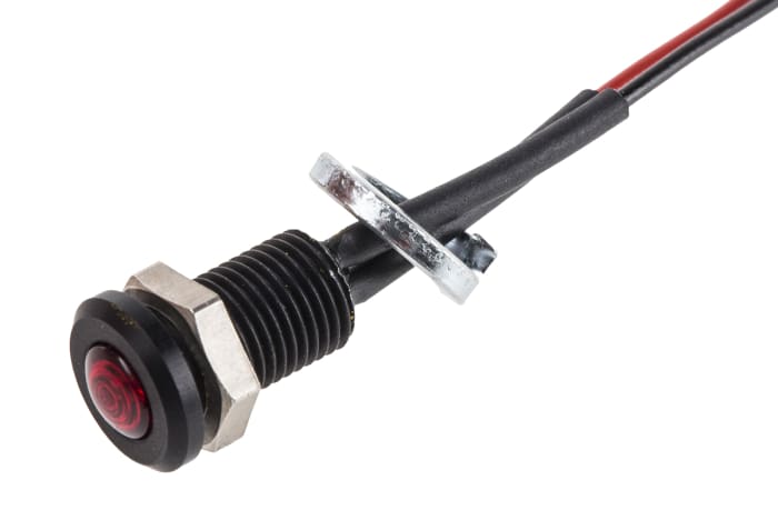 Oxley Red Panel Mount Indicator, 12V ac, 6.4mm Mounting Hole Size, Lead Wires Termination, IP66