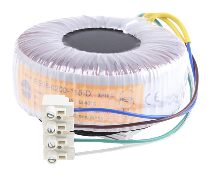 Nuvotem Talema 230V ac, 115V ac Toroidal Transformer, 200VA 1 Output