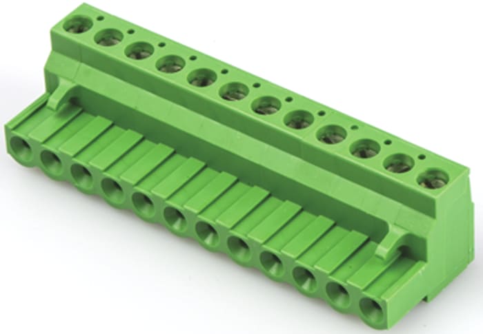 TE Connectivity, 5.08mm Pitch, 12 Way, Pluggable Terminal Block, Plug, Cable Mount, Screw Down Termination, 1-796634-2
