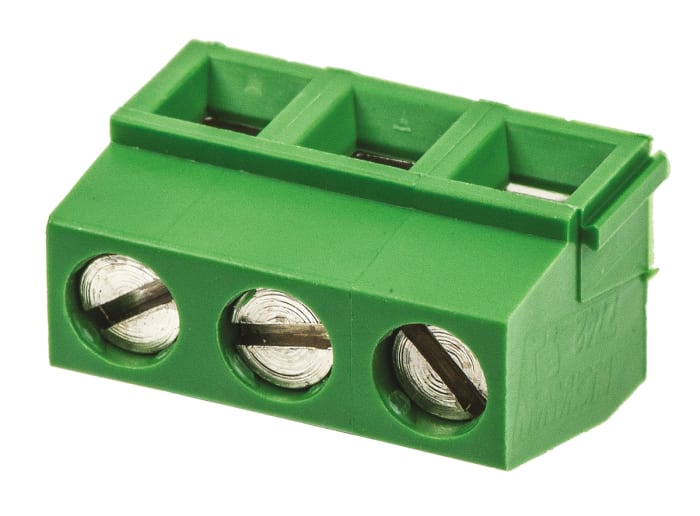 TE Connectivity Buchanan Series PCB Terminal Strip, 3-Contact, 5mm Pitch, Through Hole Mount, 1-Row, Screw Termination