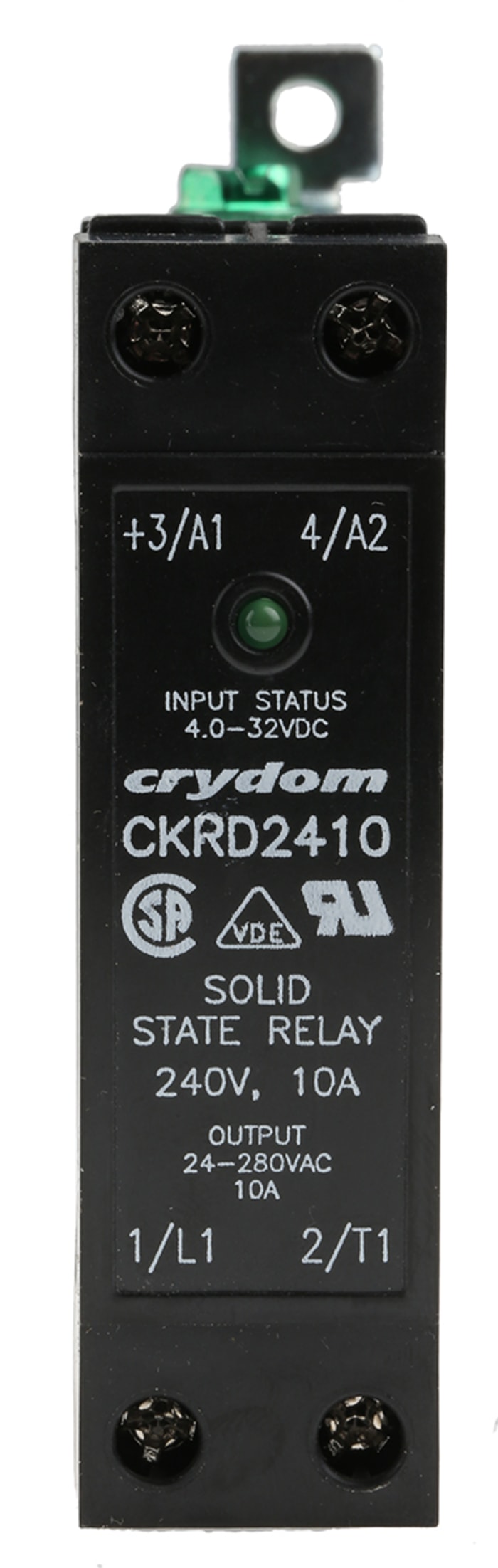 Sensata Crydom CKR Series Solid State Relay, 10 A rms Load, DIN Rail Mount, 280 V rms Load, 32 V Control