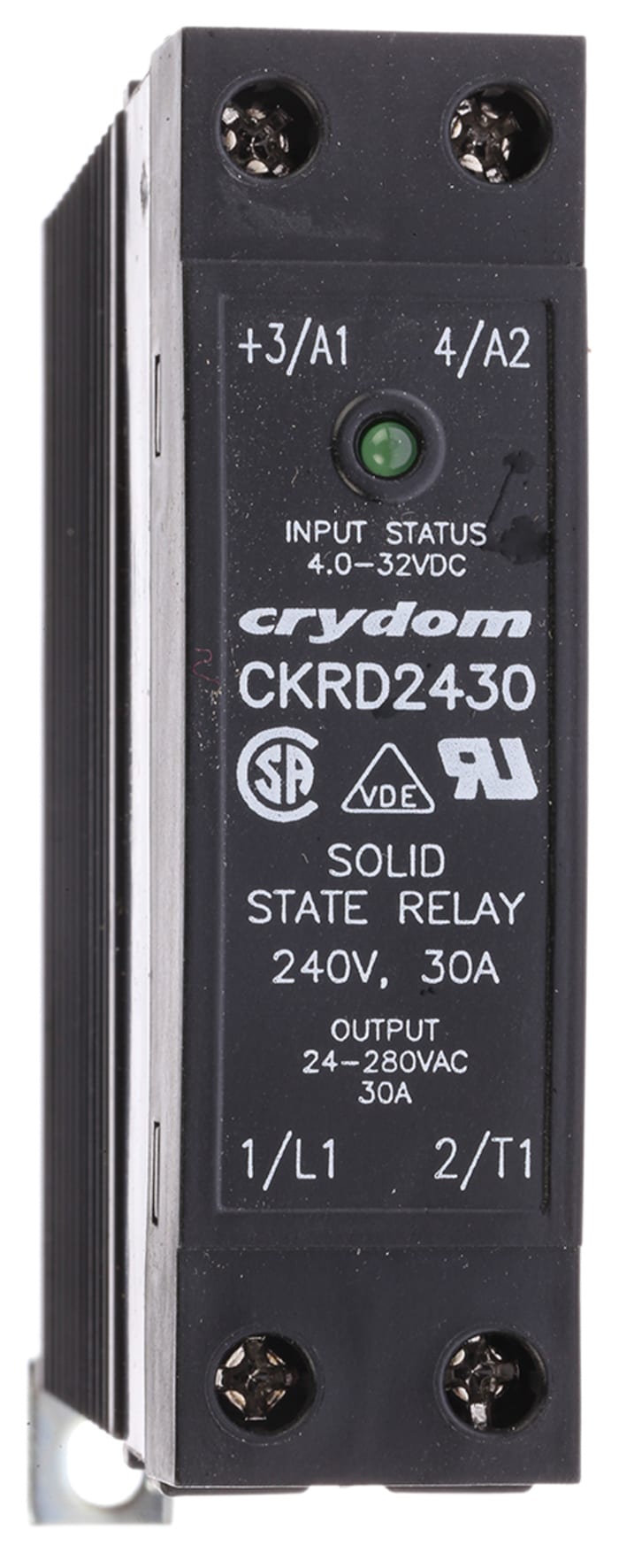 Sensata Crydom Solid State Relay, 30 A rms Load, DIN Rail Mount, 280 V rms Load, 32 V Control