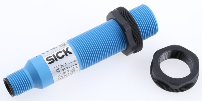 Sensor de proximidad Sick, M18 x 1, alcance 8 mm, salida PNP, 10 → 40 Vdc, IP67