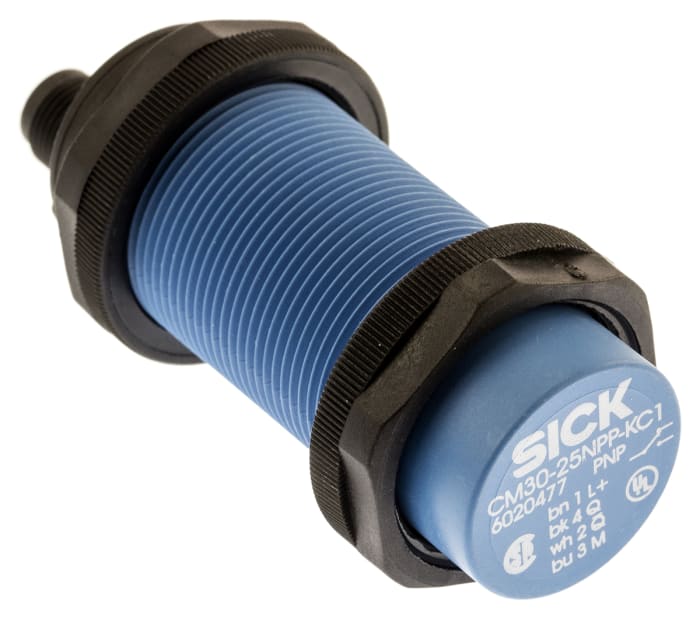 Sick Barrel-Style Proximity Sensor, M30 x 1.5, 25 mm Detection, PNP Output, 10 → 40 V dc, IP67