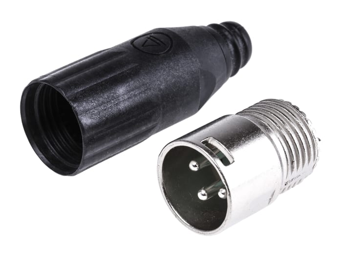 Switchcraft XLR Konnektör, Erkek/Fiş, Kablo Ucuna Monte, Gümüş Kaplı Kontak, 3 Pinli / Kontaklı