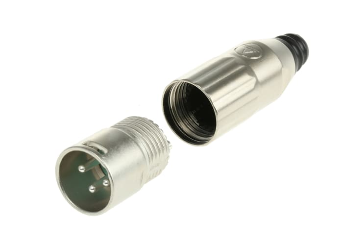 Switchcraft-Connecteur XLR Mâle Droit 3 voies Montage sur câble, placage Argent