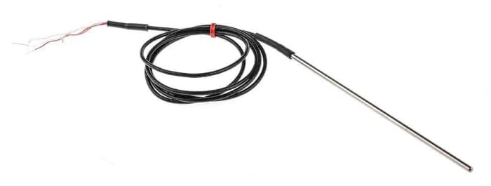 RS PRO PT100 RTD Sensor, 3mm Dia, 150mm Long, 4 Wire, Probe, Class B +250°C Max