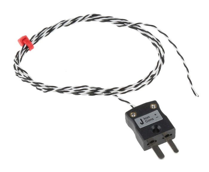 Thermocouple à jonction exposée RS PRO type J Ø 1/0.2mm, L 1m, +250°C max à Fiche mâle miniature