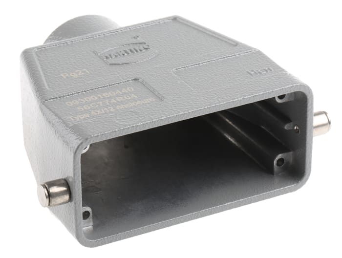 HARTING Han B Heavy Duty Power Connector Hood, PG21 Thread, Top Entry