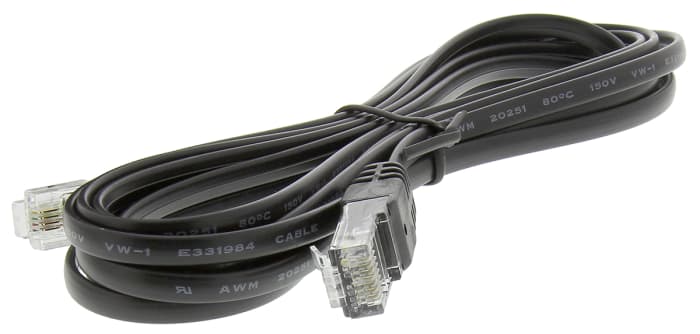 Propojovací kabel RJ45/RJ12, černý