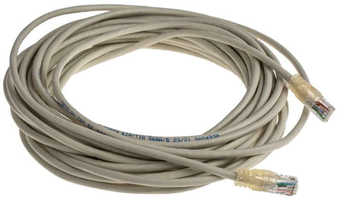 Decelect, 10m Cat5 RJ45 to Male RJ45 Male, U/UTP Unshielded, Terminated PVC Sheath