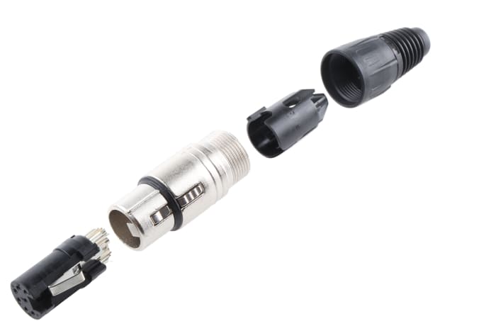 Neutrik-Connecteur XLR Femelle Droit 7 voies Montage sur câble, placage Argent sur Nickel