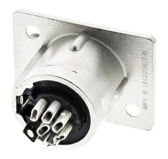Neutrik Panel Mount XLR Connector, Female, 50 V, 7 Way, Silver over Nickel Plating