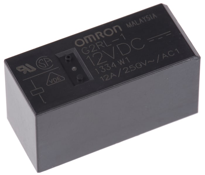 Omron PCB Mount Power Relay, 12V dc Coil, 12A Switching Current, SPDT