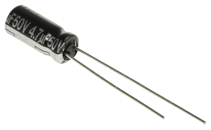 Panasonic 4.7 μF Capacitor 50 V dc, Radial, Through Hole - ECA1HHG4R7 Radial Lead