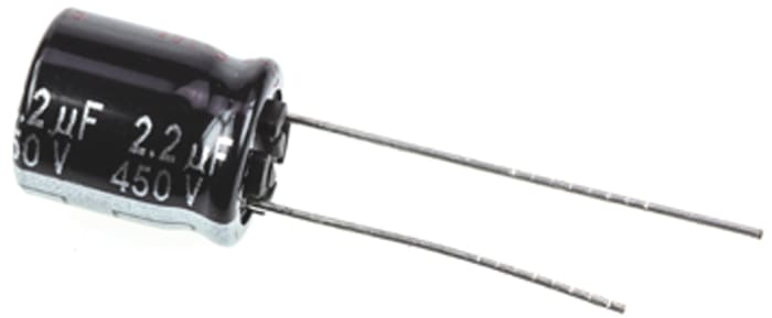 Panasonic 2.2μF Aluminium Electrolytic Capacitor 450V dc, Radial, Through Hole - ECA2WHG2R2