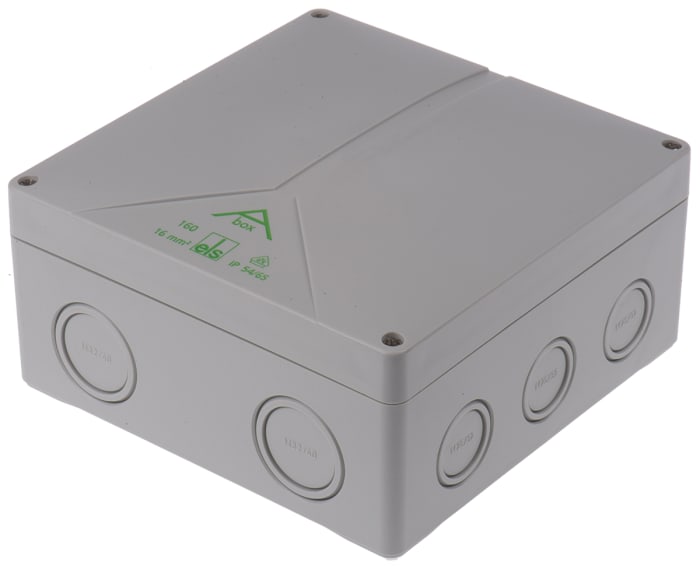 Caja de conexiones Spelsberg 81691001, 12, Poliestireno, Gris, 180mm, 180mm, 91mm, 180 x 180 x 91mm, IP65