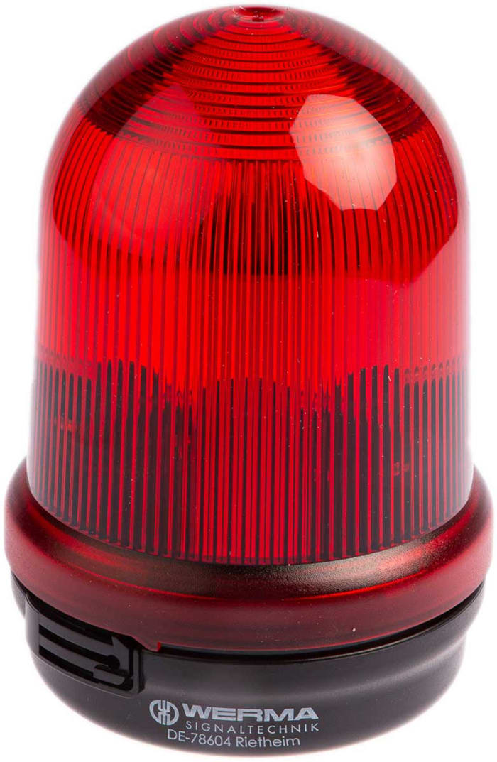 Werma BM 826 Series Red Steady Beacon, 12 → 240 V ac, Base Mount, IP65