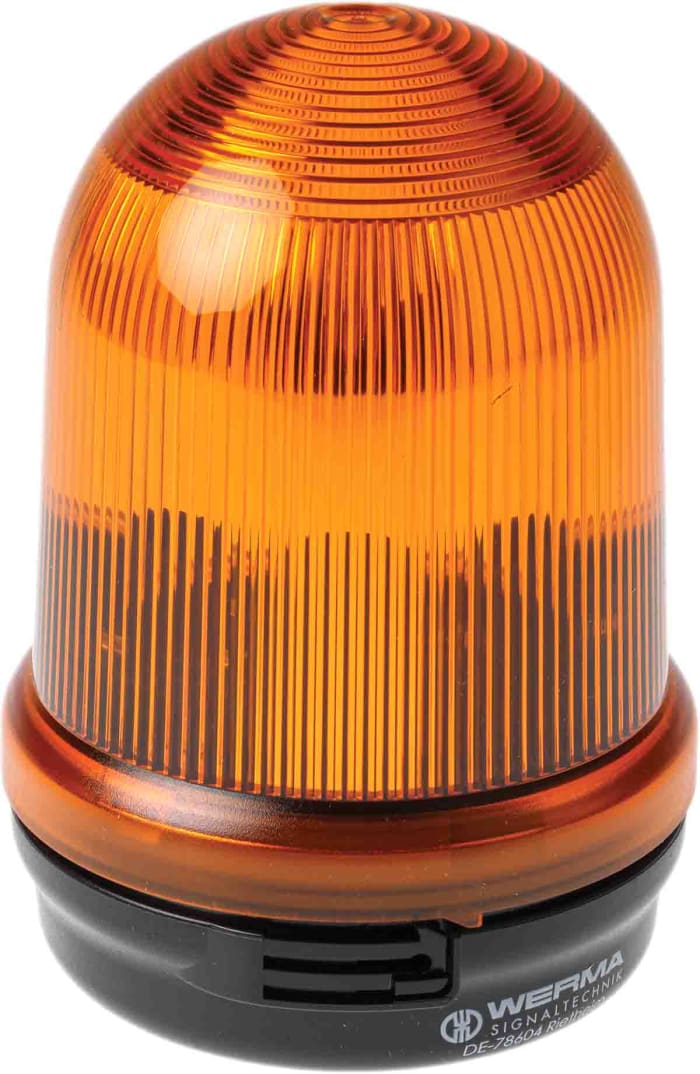 Werma BM 826 Series Yellow Steady Beacon, 12 → 240 V ac/dc, Surface Mount, Incandescent Bulb, IP65