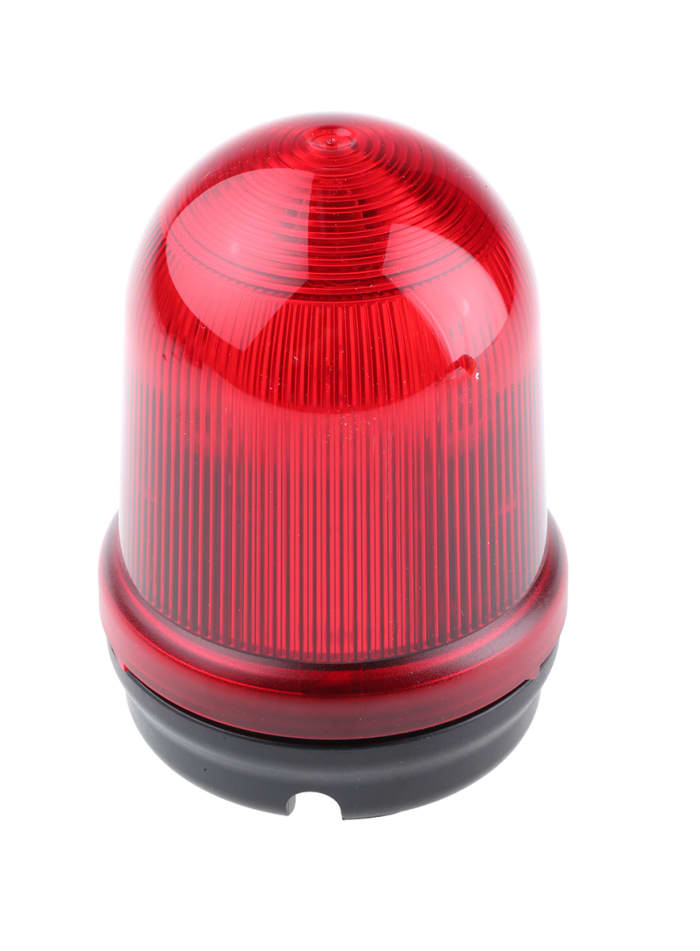 Werma BM 827 Series Red Flashing Beacon, 24 V ac/dc, Surface Mount, Incandescent Bulb